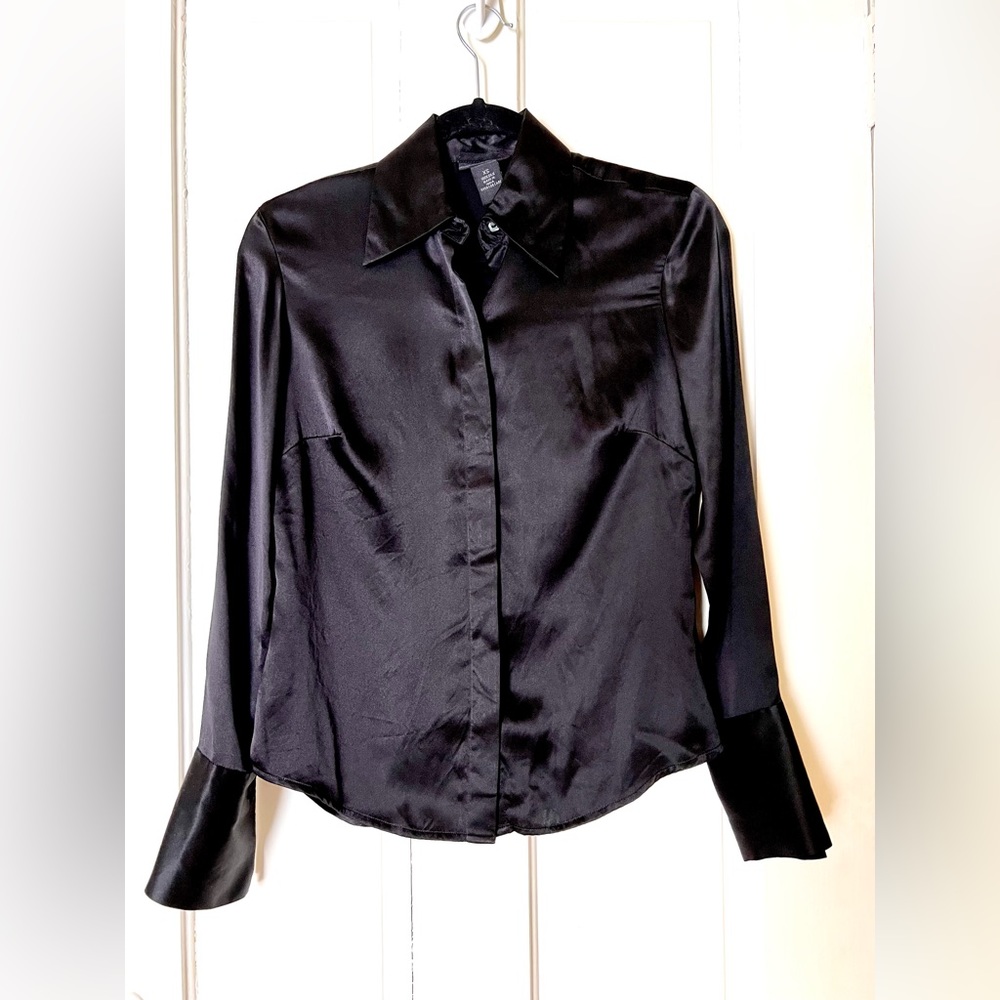 The Limited 100% silk black blouse